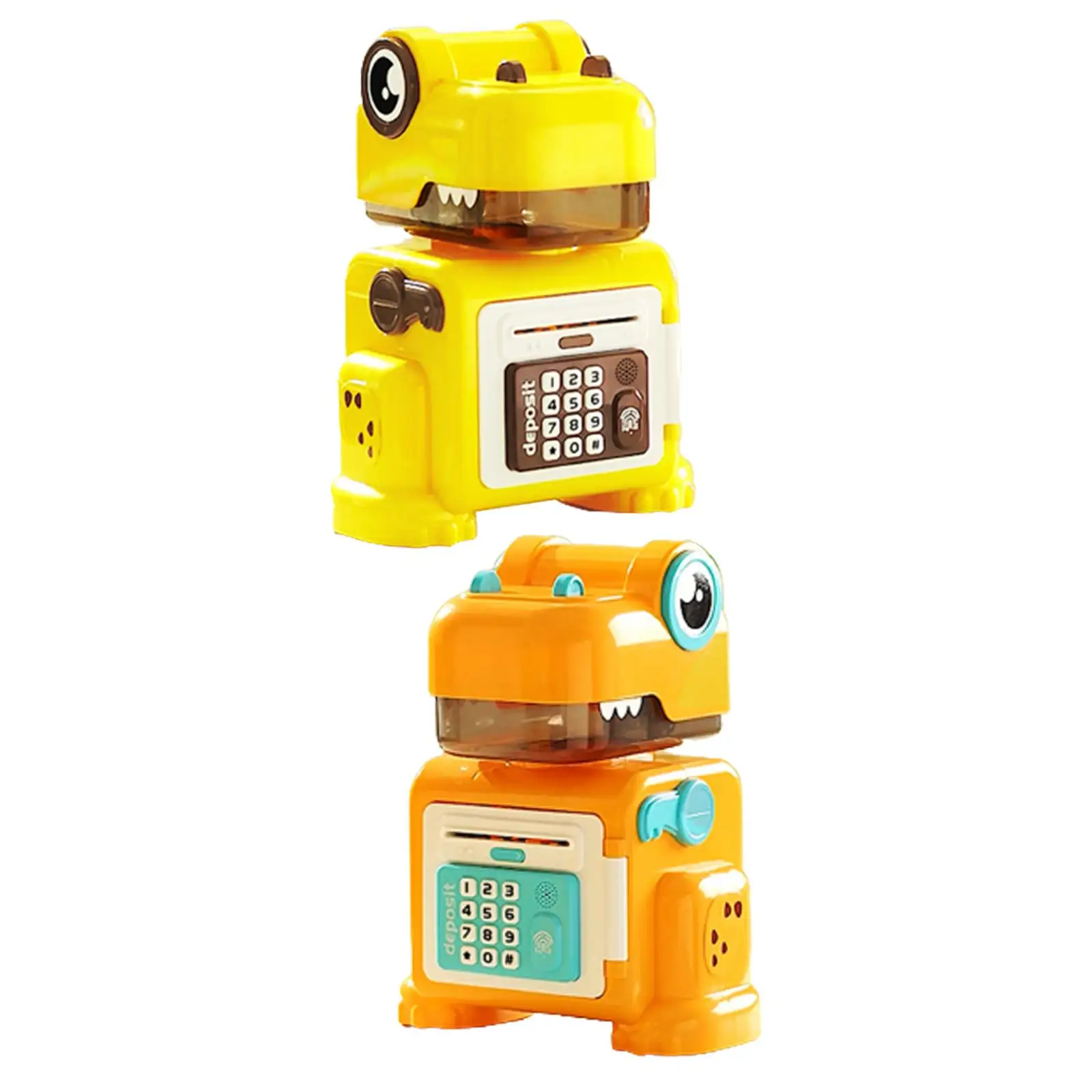 

Cartoon Dinosaur Piggy Bank Fingerprint with Music and Lights Electronic Mini Piggy Bank for Age 10~12 Girls Boys Holiday Gifts