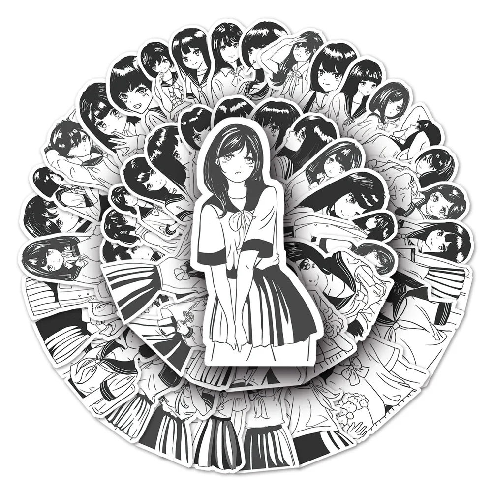 

10/30/50PCS Cartoon Two-Dimensional Jk Girl Personality Creative Sticker Desk Refrigerator Computer Waterproof Sticker Wholesale