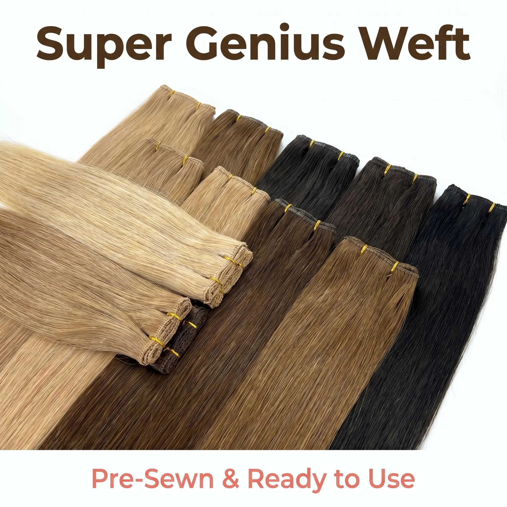 Фото Натуральные волосы Super Genius Weft, 22 дюйма, 100 г # P9-613 # 170 шт. готовых к использованию накладных прядей для волос: двойная эффективность и увеличение объема №2