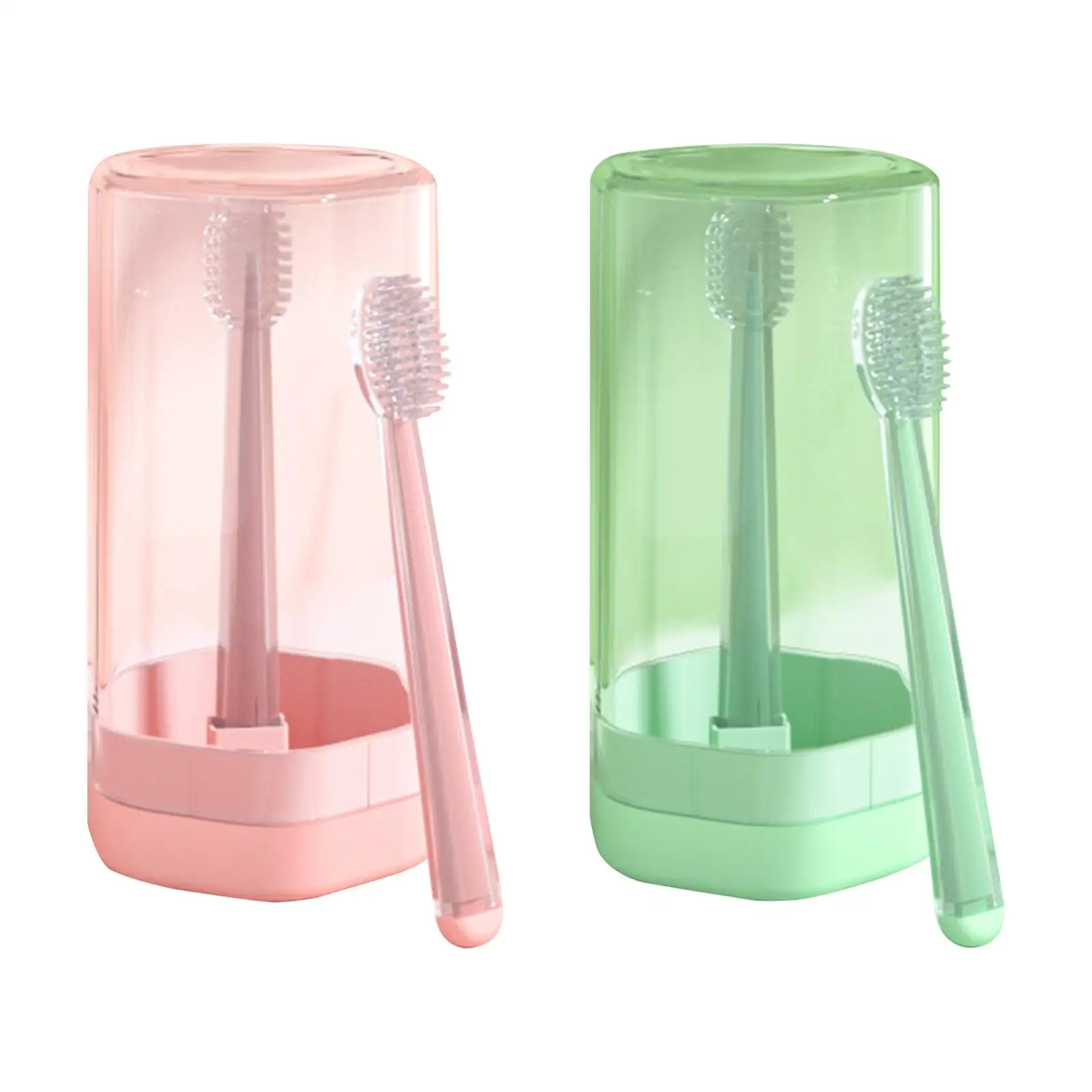 

2x Baby Training Toothbrushes with Clean Cup for Toddlers Boys Girls