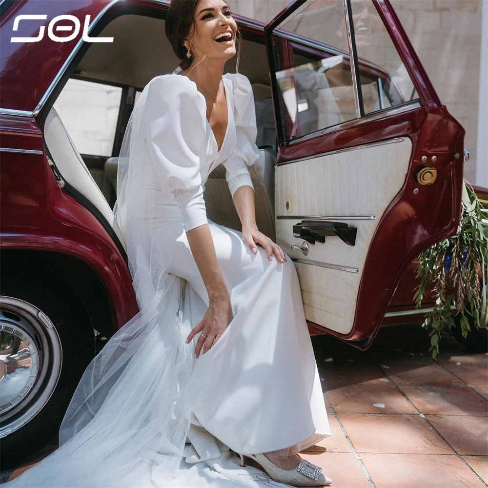 Женское свадебное платье с юбкой годе