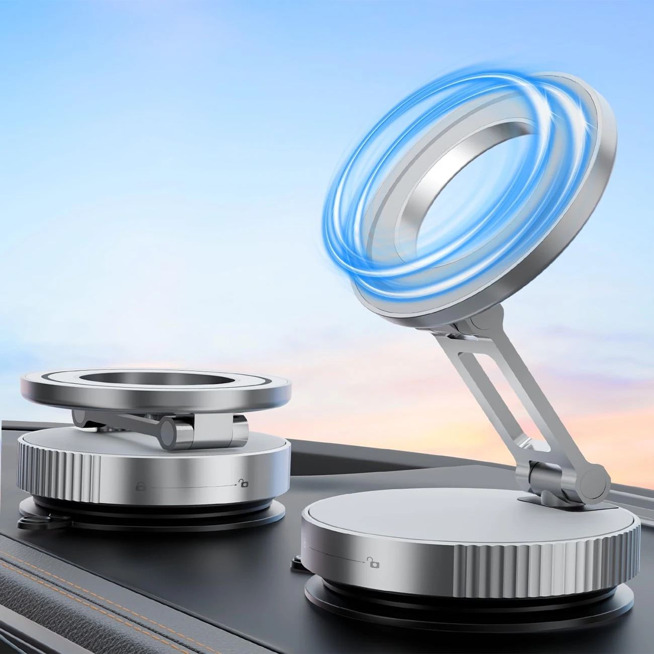 Вакуумный держатель для телефона на присоске Magsafe 360° °   регулируемый магнитный карман размером, складной для iphone Xiaomi Oppo Vivo Huawei и т. д. (art.: 3920d3657efca) - 3920d3657efca