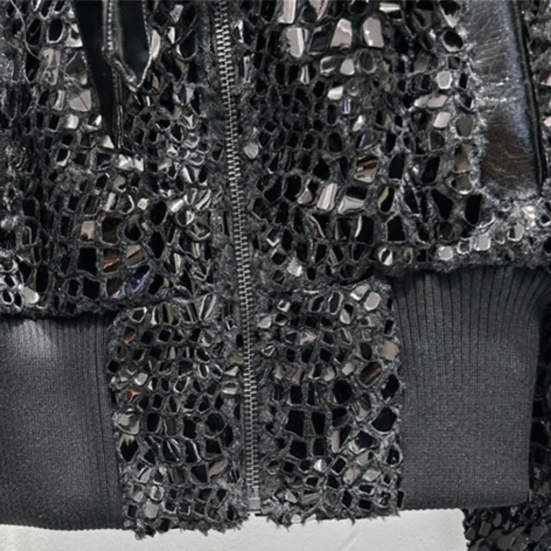 DEAT женское пальто с хлопковой подкладкой черные короткие куртки из