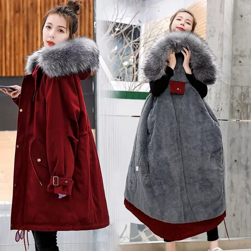 

Parker Cotton Clothes Women's 2022 Winter New Loose Plus Velvet Thickening Design Sense Niche Cotton Padded Jacket Female Coat