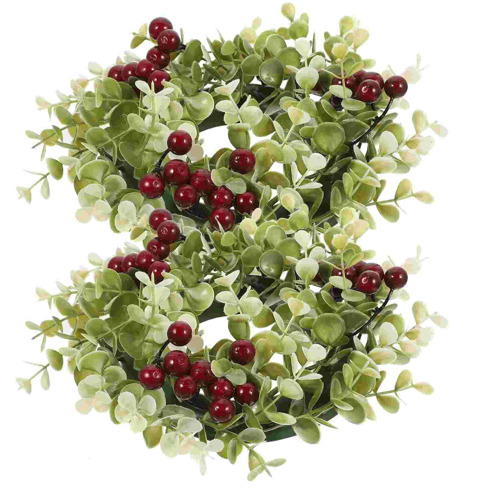 

2 шт. декоративная цветочная гирлянда, Мини искусственные растения, венок, полиэтиленовое (пластиковое) Праздничное кольцо