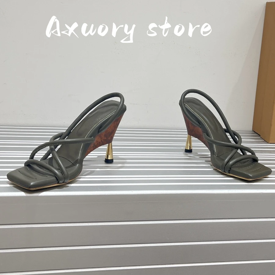 2023 New Sandals Women Round Toe Peep Toe Fairy Sandals Women Summer Women  Shopping Versatile Women's High Heels