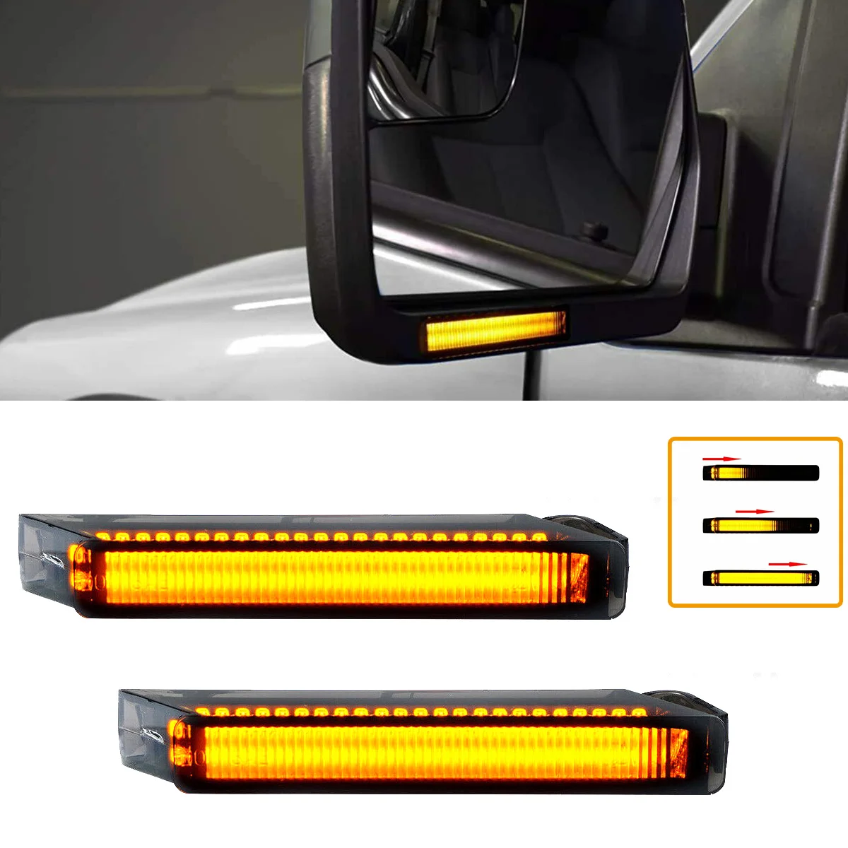 

Dynamic LED Side Mirror Turn Signal Light Indicator Lamp for Ford F150 Raptor 2009-14 Expedition Mark 4L3Z13B374AA 4L3Z13B375AA