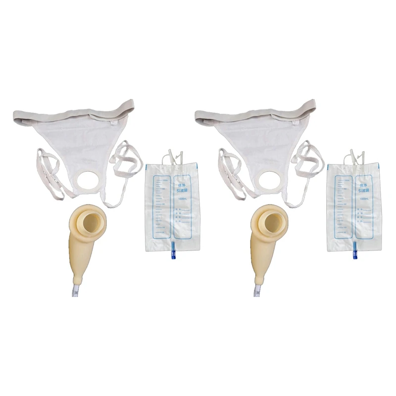 

JFBL Hot 2X Men Urinals Latex Urine Collector Bedridden Breathable Urine Bag Urinary Incontinence