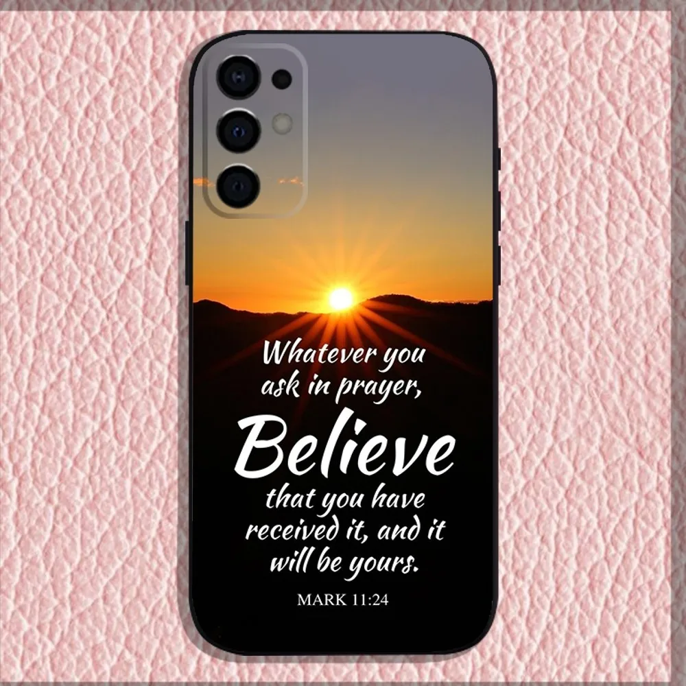 Bible Verse Jesus Christ Christian Phone Case For Samsung S24 S21 S22 S23 S30 Ultra S20 Plus Fe Lite Note 10 9 5G Black Shell