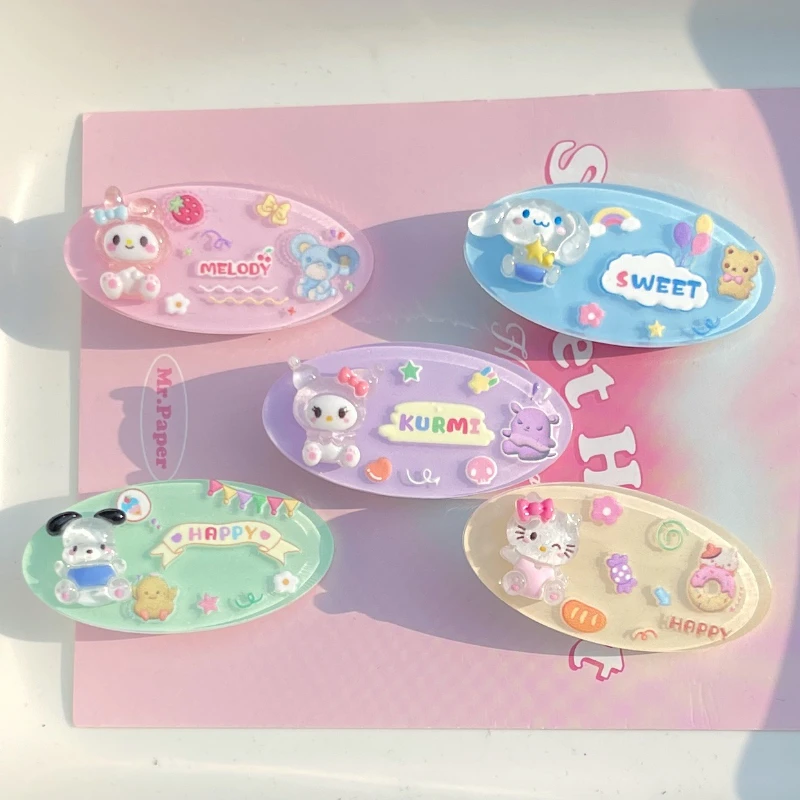 

Заколка для волос Kawaii Sanrio симпатичная заколка для волос Kuromi My Melody креативная зажим для волос в виде коричной милой девочки заколка для волос в форме сердца праздничный подарок