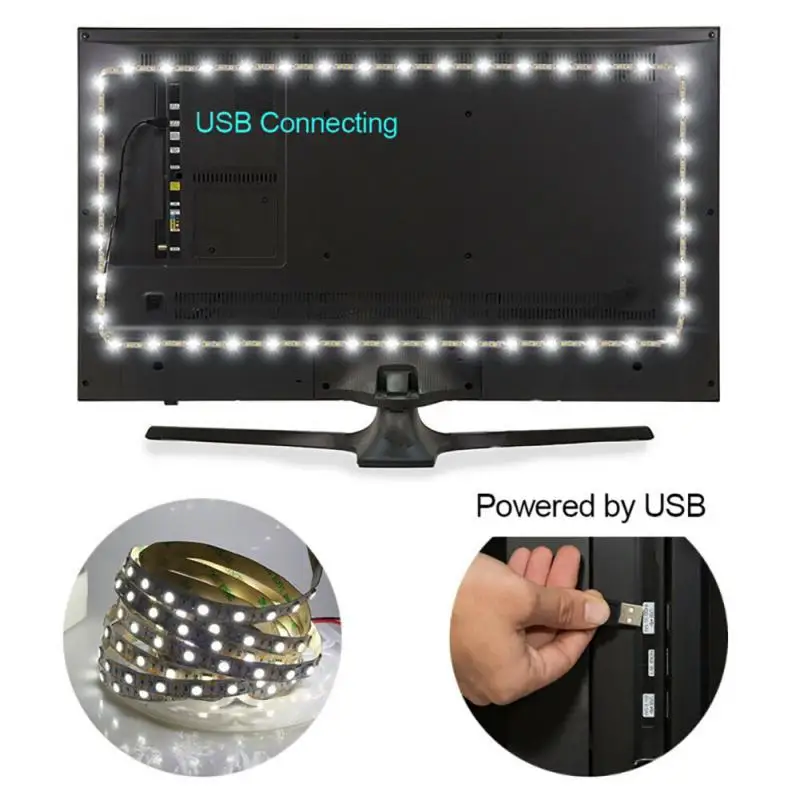 

DC 5V USB LED Strips White Warm White Tira LED Strip Light TV Background Lighting Tape Home Decor Lamp For Kitchen Living Room