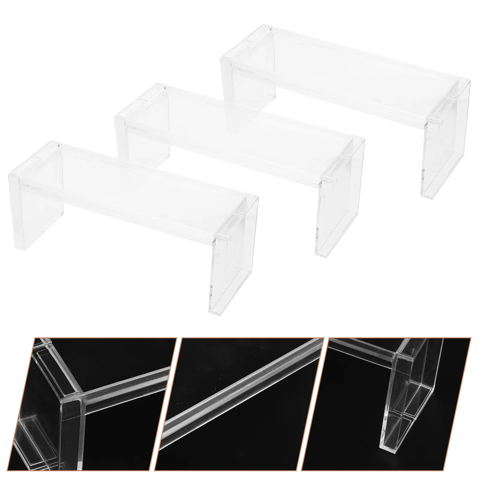 

Display Rack Organizer Risers Stand Transparent Desktop Clearbottle Acrylicshowcase Rectangular Holder Shelf Stands Hand Case