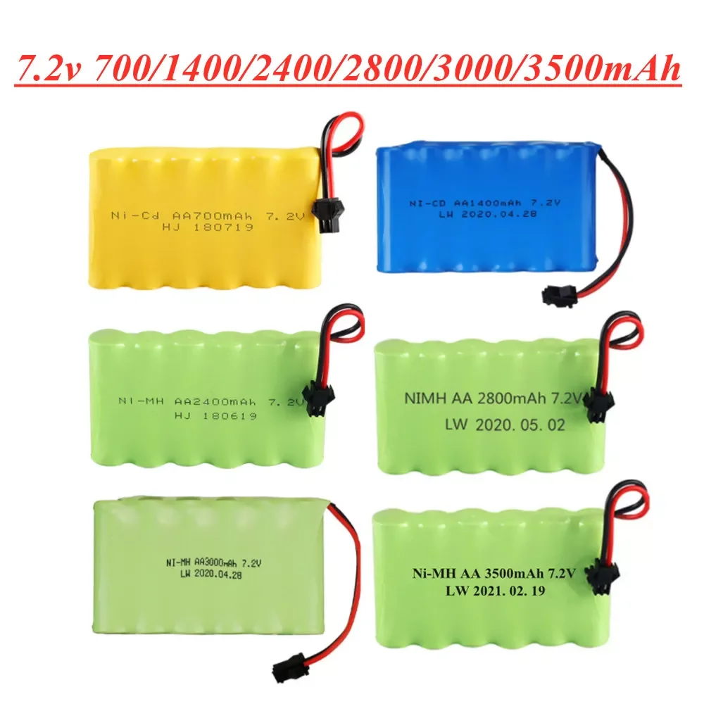 

NI-MH NI-CD battery 700mAh/1400mAh/2400mAh/2800mAh/3000mAh /3500mah for RC Toys Cars Trucks Tank Guns RC TOYS 7.2v battery
