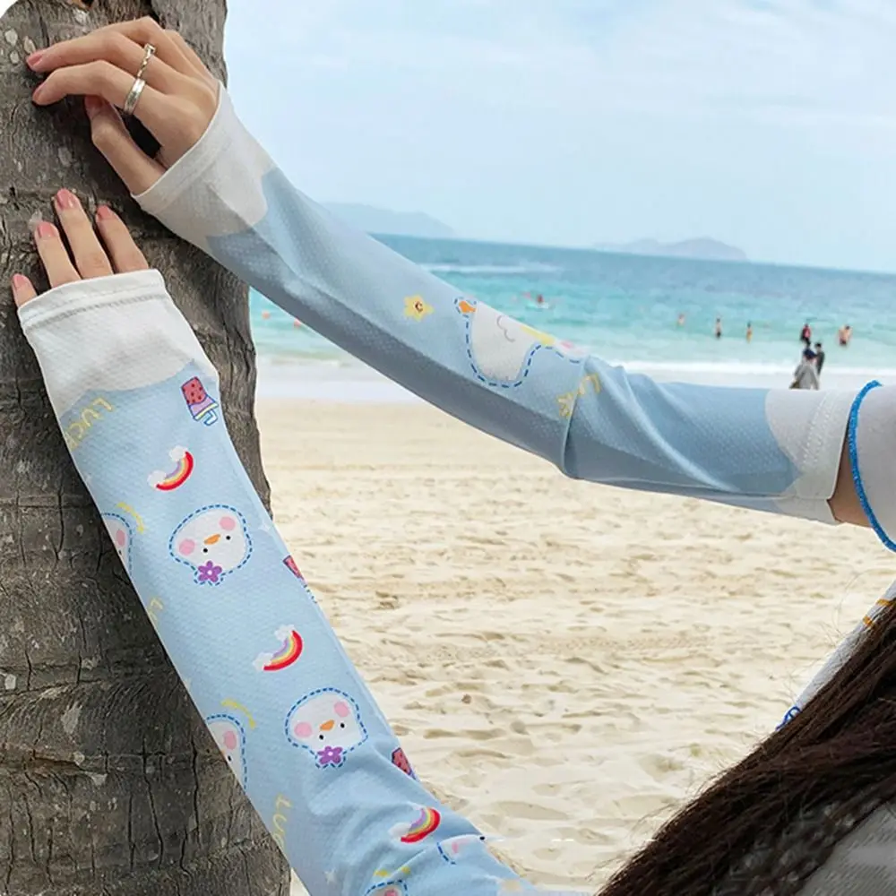 

Sports Sunscreen Long Sleeves Driving Cartoon Cooling Sleeves Sun Protection Sleeves Flower Arm Sleeves Ice Silk sleeve