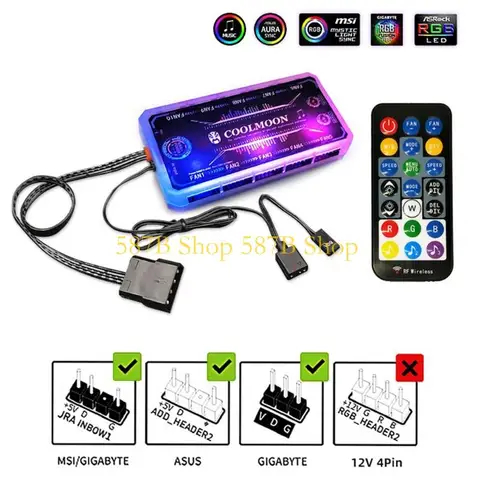 Coolmoon RGB контроллер для вентиляторов