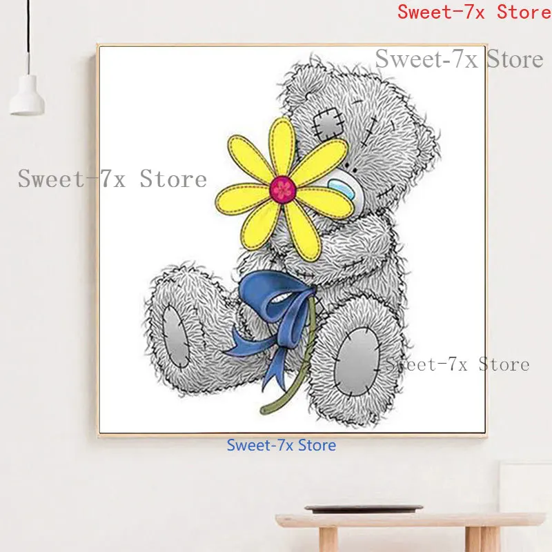 

Cartoon Animal Bear Kids DIY 5D Diamond Painting Cross Stitch Kit Full Drill Embroidery Mosaic Art Picture of Rhinestones Gift