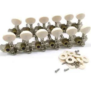 12 Strings Acoustic Guitar Tuning Pegs Chrome Plated Machine Heads 6L 6R Acoustic Guitar Instruments Accessory Part