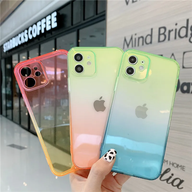 

Двухцветный градиентный прозрачный чехол VIP2 для телефона iPhone 13 ProMax 12 Pro Max 11 Mini XSMAX XS XR X 8 7Plus, чехол для телефона iPhone