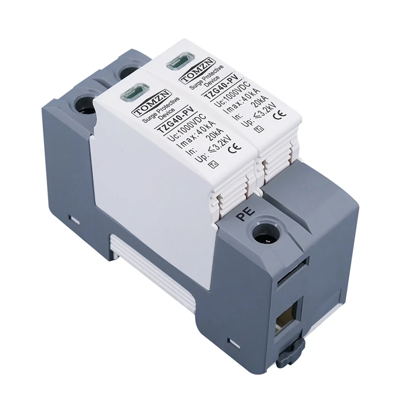 

TOMZN DC SPD 2P 1000V 20KA-40KA Din Rail Solar Outdoor Power Protection Surge Protector Surge Protective Device