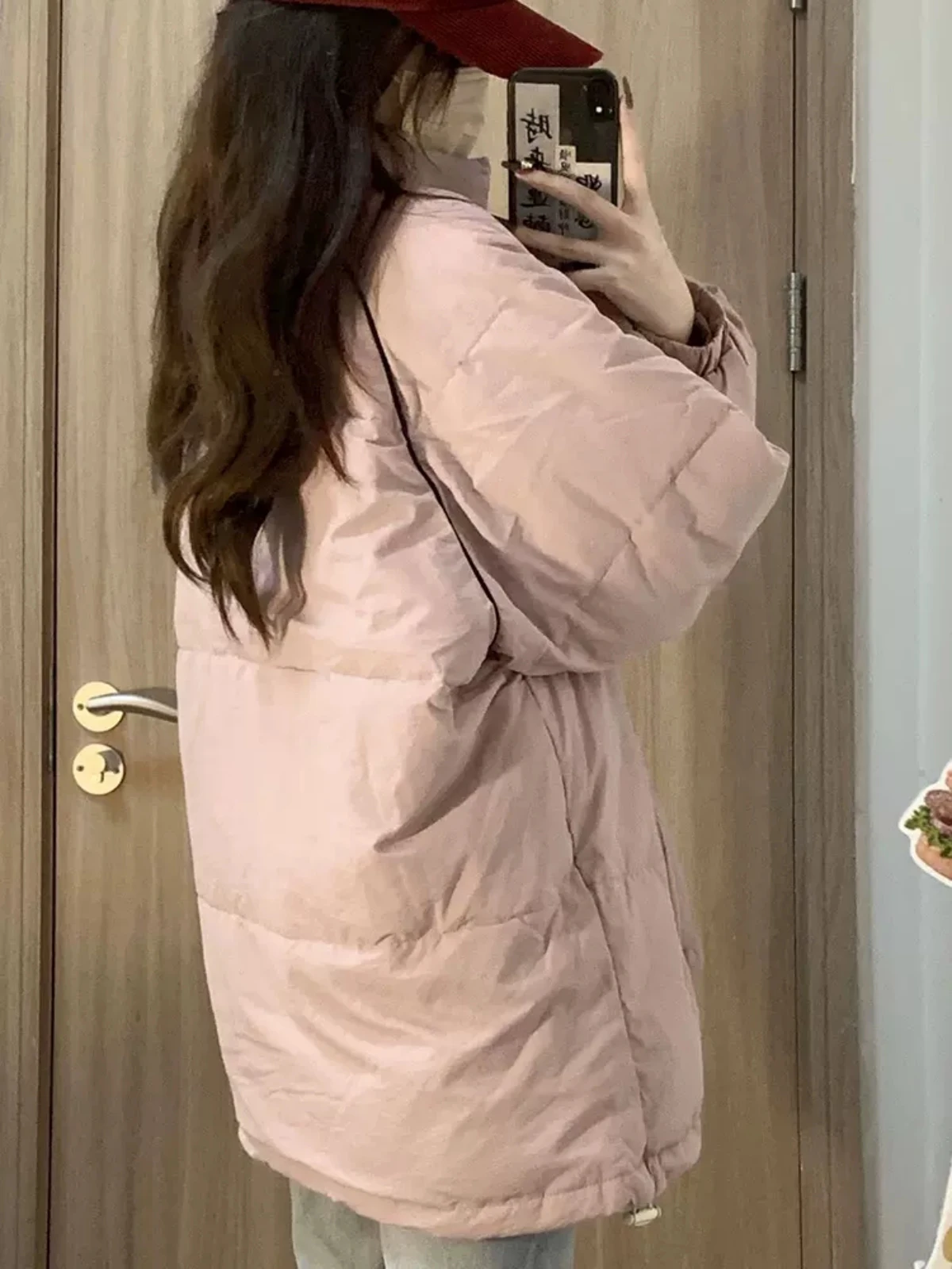 Pink Cotton Padded Jacket Women's Winter Design Sense Small Number Of Students' Bread Clothes Loose Thickened Warm Cotton Padded