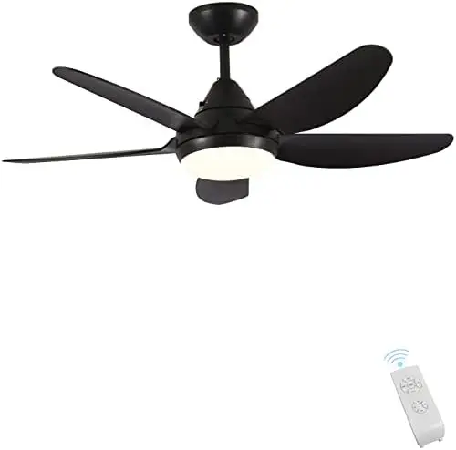 

Ceiling Fan Light Fixtures -Black Remote LED 40 Ceiling Fans For Bedroom,Living Room,Dining Room Including Motor,5-Blades,Remote