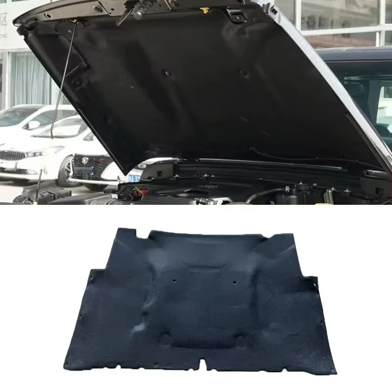 Звуковые накладки двигателя на переднем капоте для Jeep Wrangler JL 2018 ~ 2024 2023, звуковые коврики, передние теплоизоляционные хлопковые чехлы, автомобильные аксессуары