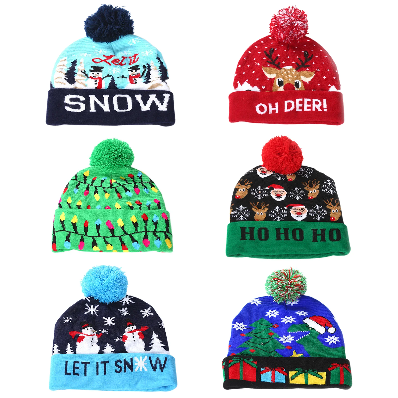 

Светодиодная Рождественская шапка, свитер, вязаная шапочка, Рождественская вязаная шапка с подсветкой для детей и взрослых, Рождественское украшение 2023, новогоднее и Рождественское украшение