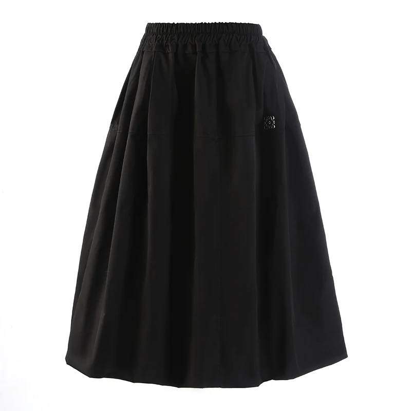 

[PHOEBE HZ] High Elastic Waist Long Pleated Casual Half-body Skirt Women Fashion Tide New Spring Autumn 2022