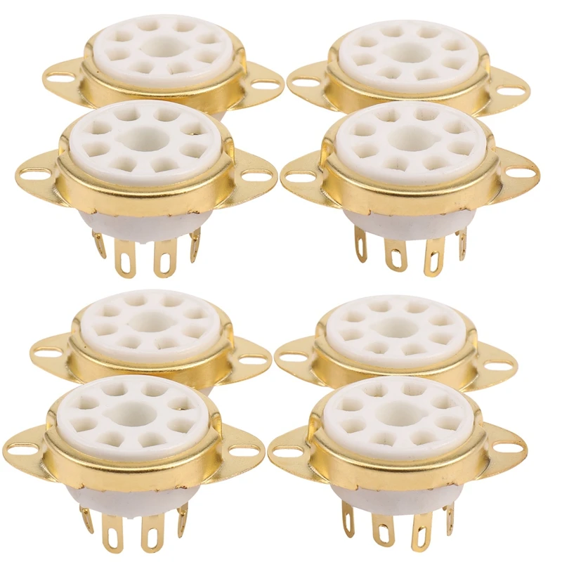 

8PC 8 Pin Ceramic Socket Tube Top Vacuum Octal Value For KT88 EL34 6V6 6650 274B