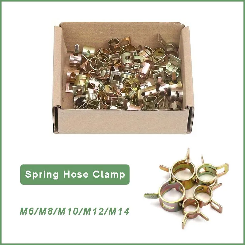 

20-100 Шт. Оцинкованных Пружинных Хомутов Для Шлангов, Воздушных Трубок 6мм, 8мм, 10мм, 12мм, 14мм