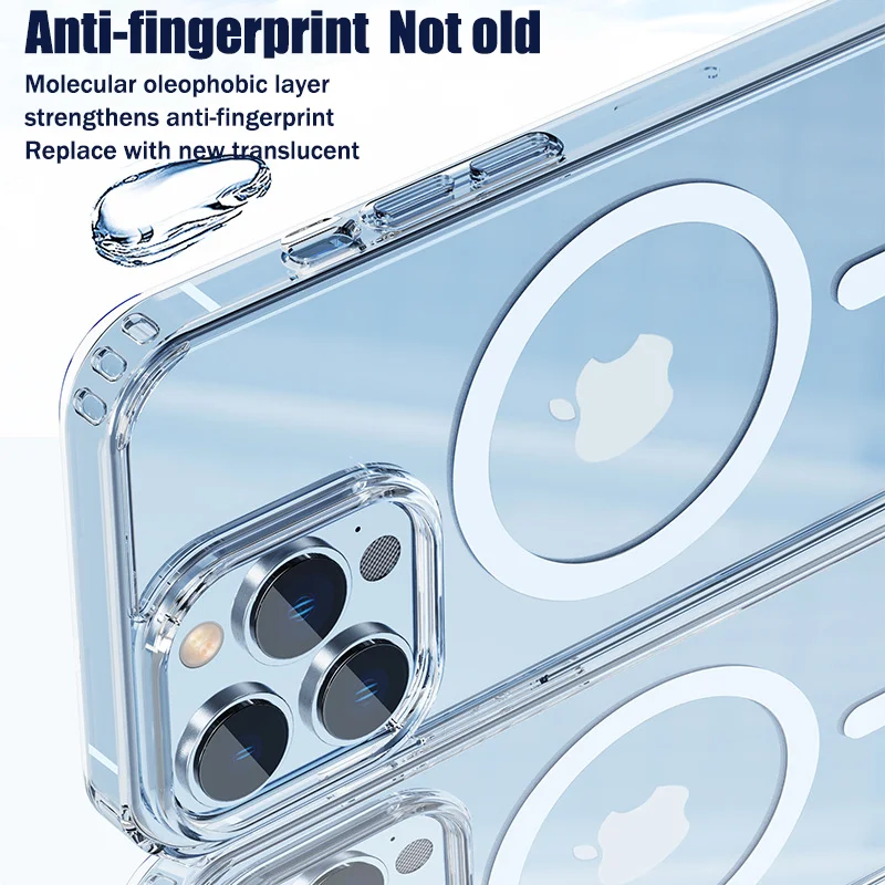 Прозрачный Магнитный чехол HD ДЛЯ Magsafe для iPhone 14 13 12 11 Pro Plus Mini Max X XS XR 7 8 SE3 жесткий