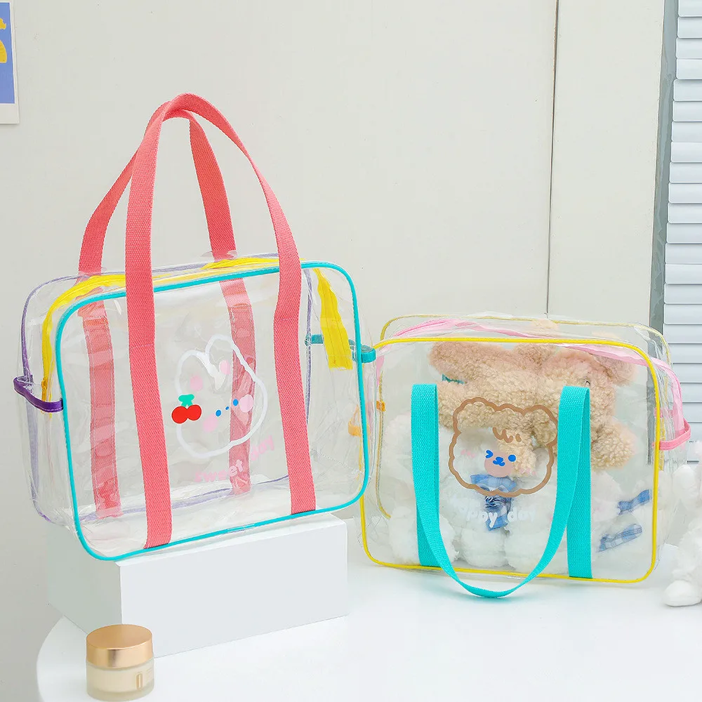 Кавайные прозрачные желейные сумки через плечо с медведем и кроликом для женщин