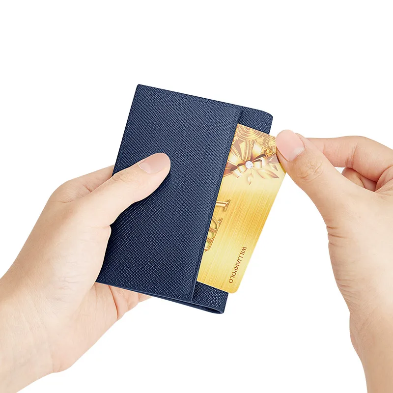 WILLIAMPOLO's New small card package ultra-thin genuine leather business card holder couples simple bank card set pl225297