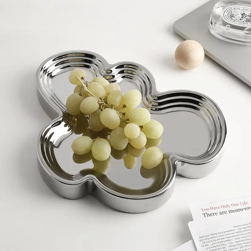 

Светлый поднос для фруктов, креативный поднос для хранения ювелирных изделий, домашний декоративный керамический декоративный поднос