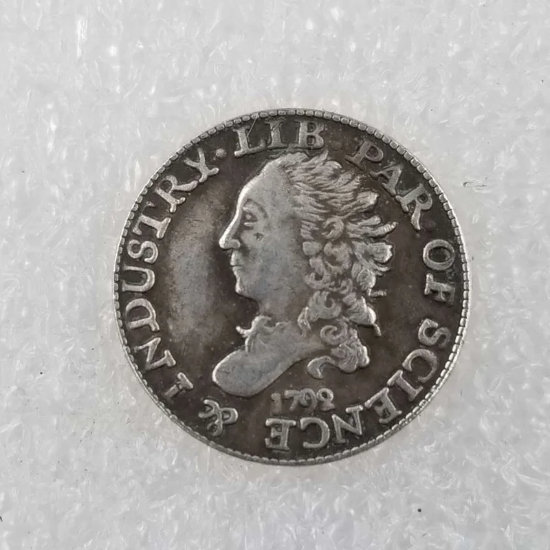 

American 1792 Half Dime Brass Silver-plated Commemorative Collectible Coin Gift Lucky Challenge Coin