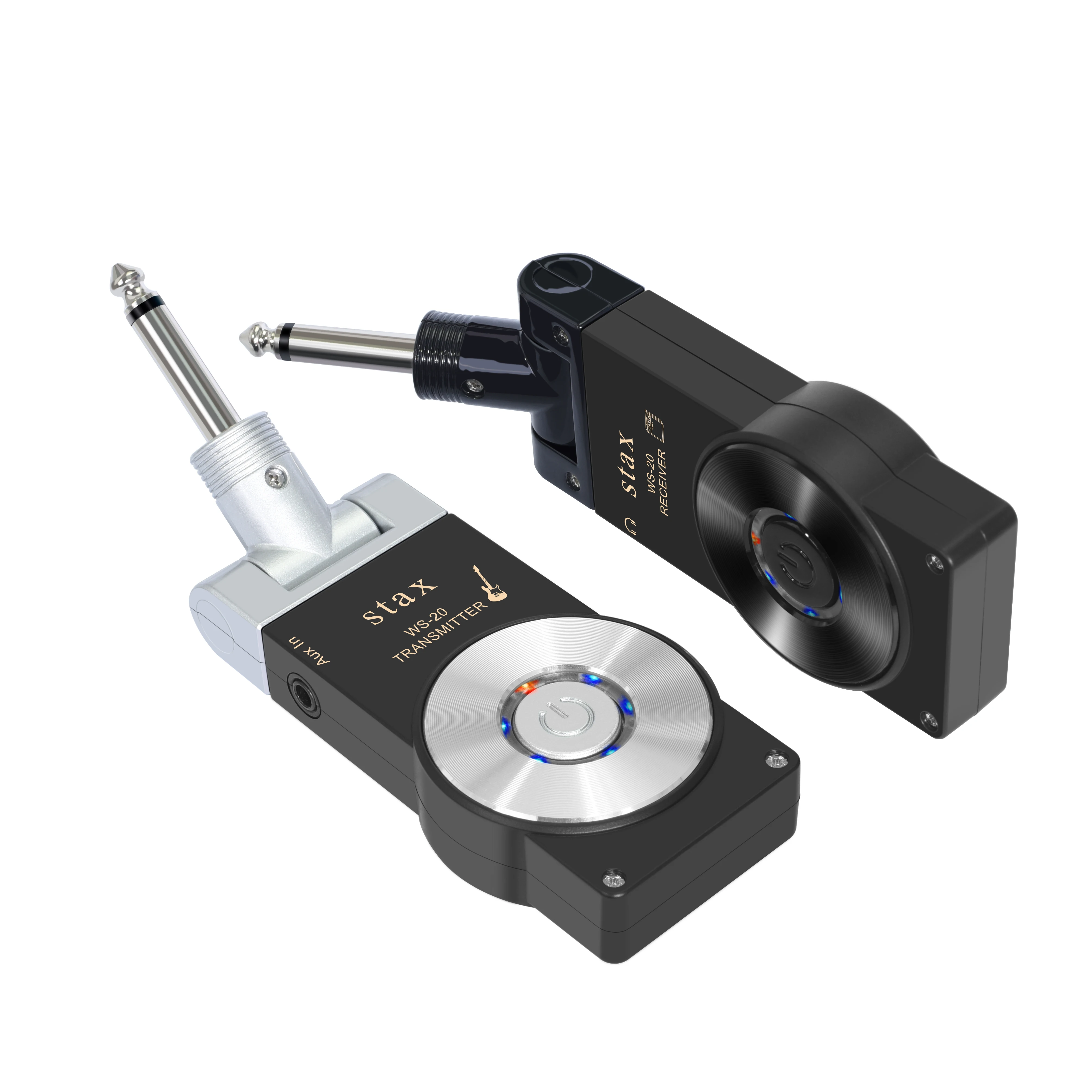 Stax WS-20 Silver-Black Plug Guitar Wireless System With Rechargeable 2.4GHz Digital Guitar Transmitter And Receiver