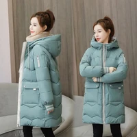down jackets female winter coat womens parkas hooded warm winter coat cotton padded jacket oversized long thick korean 2021 new
