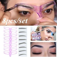 eyebrow template thrush assist 8pcs eyebrow grooming shaping stencil kit thrush card diy shaper makeup