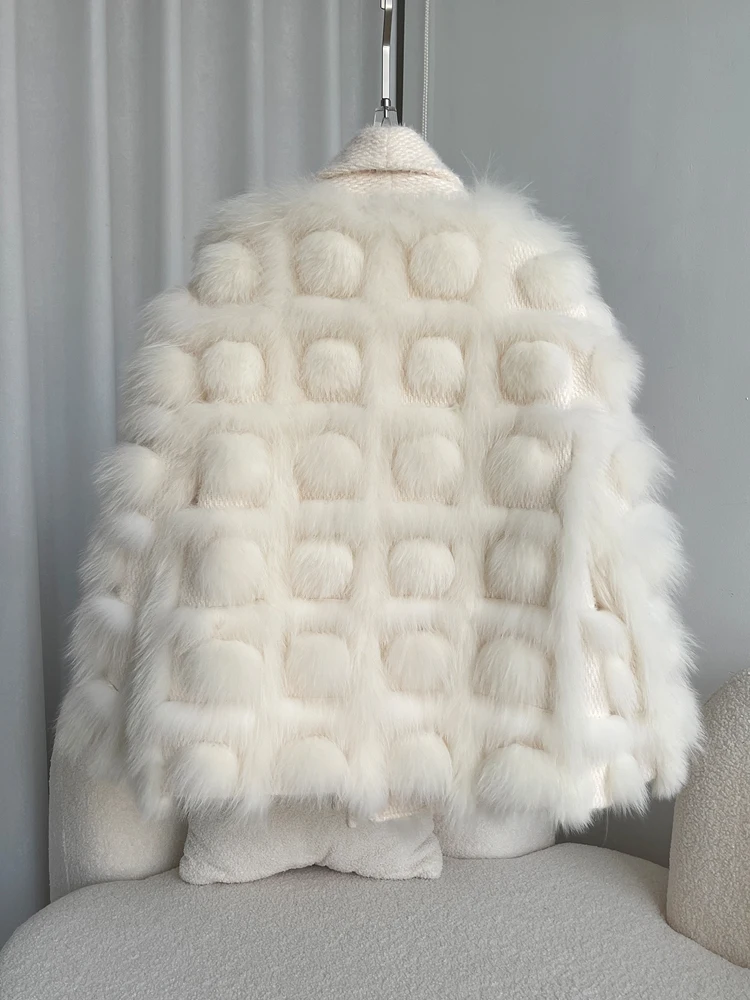 Niche Design Imported Fox Fur Fur Coat Women's Winter New Young Fashionable Knitted Cardigan enlarge