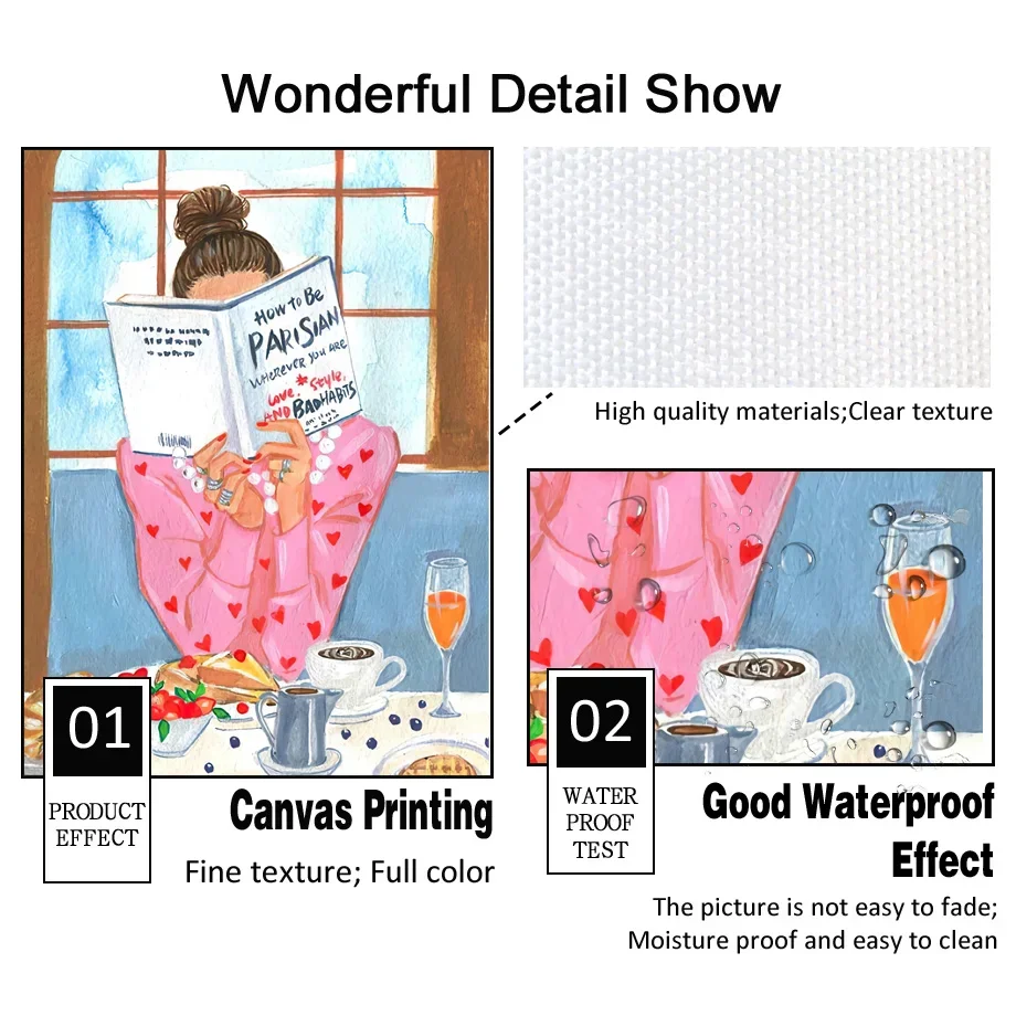 Модная девушка тропический цветок ваза фрукты Марокко настенная Картина на