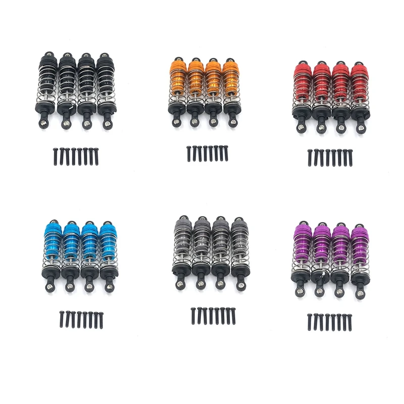 

4Pcs Metal Shock Absorber Damper For Wltoys 124019 124018 144001 RC Car Spare Parts Upgrade Accessories