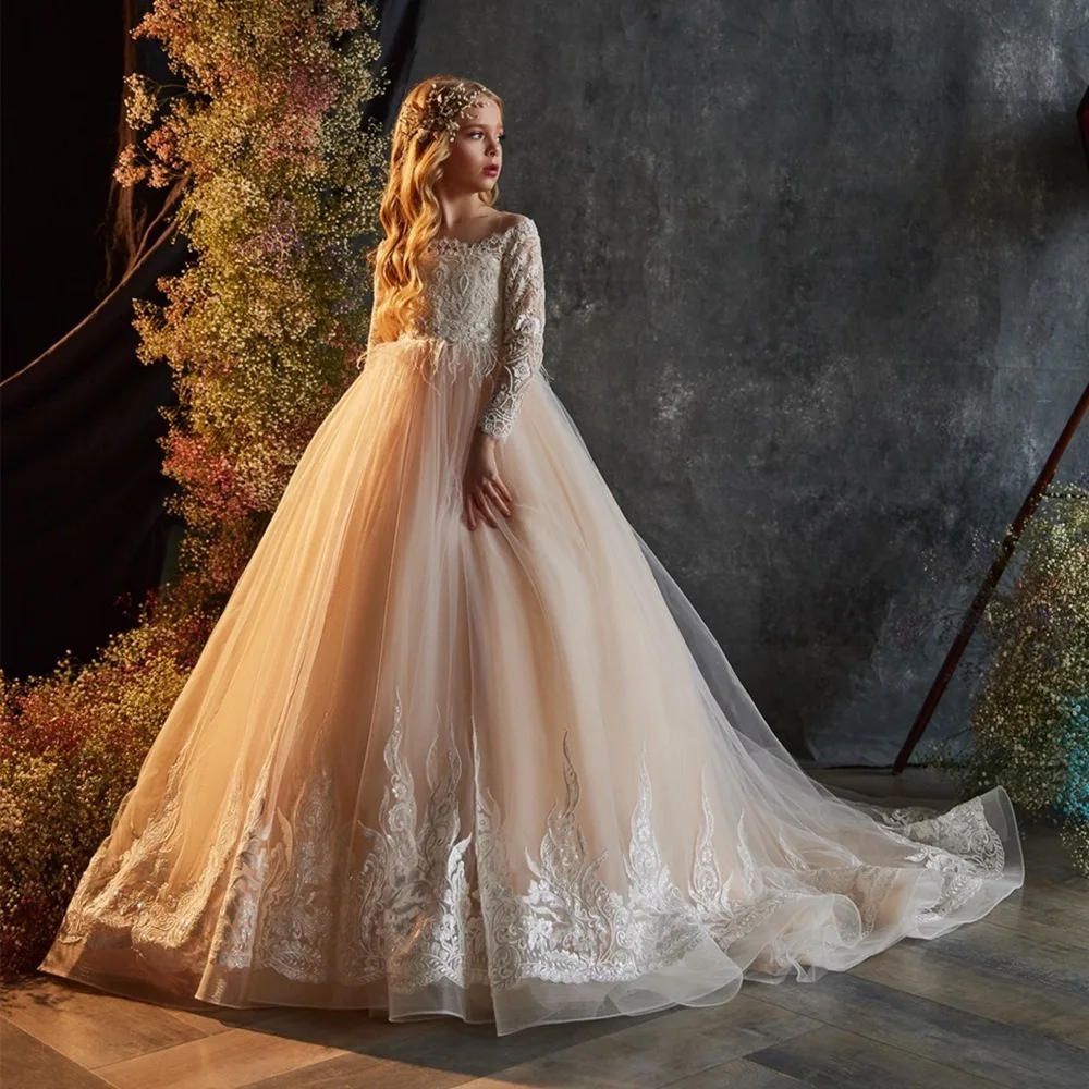 Платье принцессы с цветочным узором для девочек платье короткими рукавами на