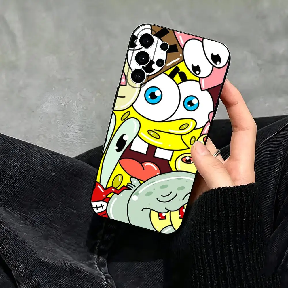 Фото Мультяшный милый забавный чехол для телефона F-FACE S-SpongeBob для Samsung S26 S25 S24 S23 S22 FE S21 Plus S20 Ultra, черный, мягкий №2
