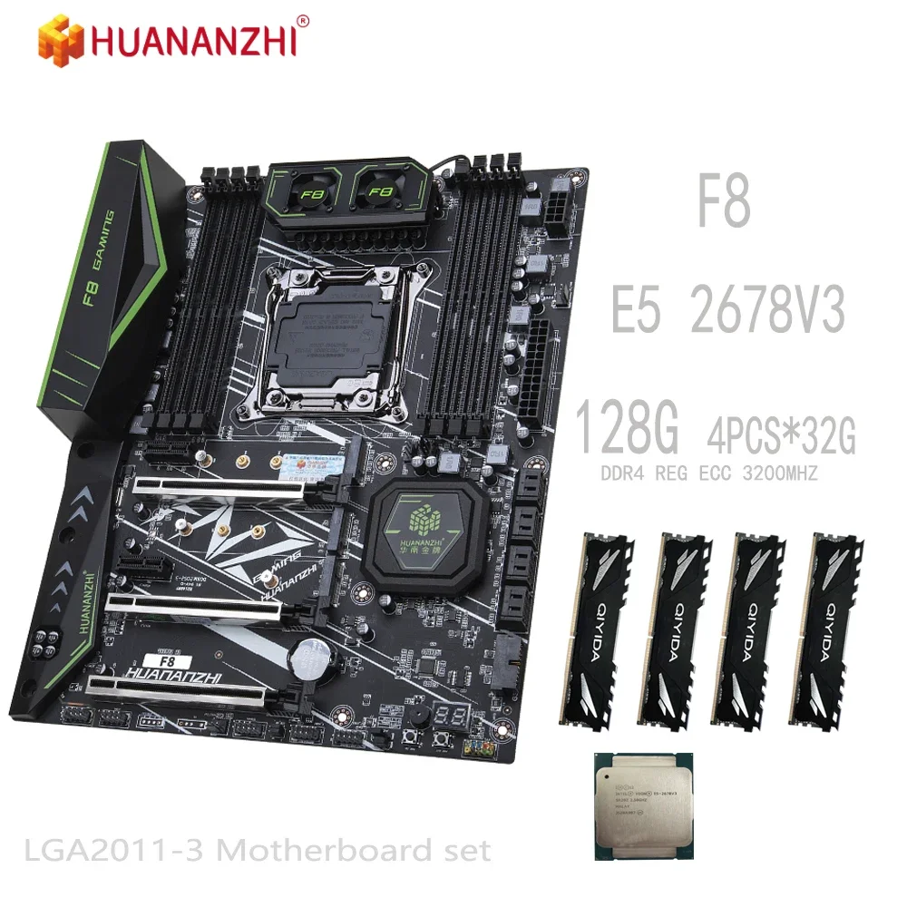 Материнская плата HUANANZHI X99 F8 LGA2011-3 Xeon E5 2678 V3 CPU DDR4 ...