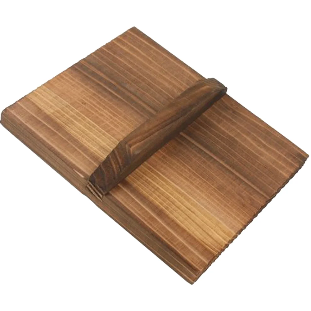 

Universal Tool Cast Iron Wok Cover Wooden Hot Pot Lid Replacement Pan Square Frying Tamagoyaki