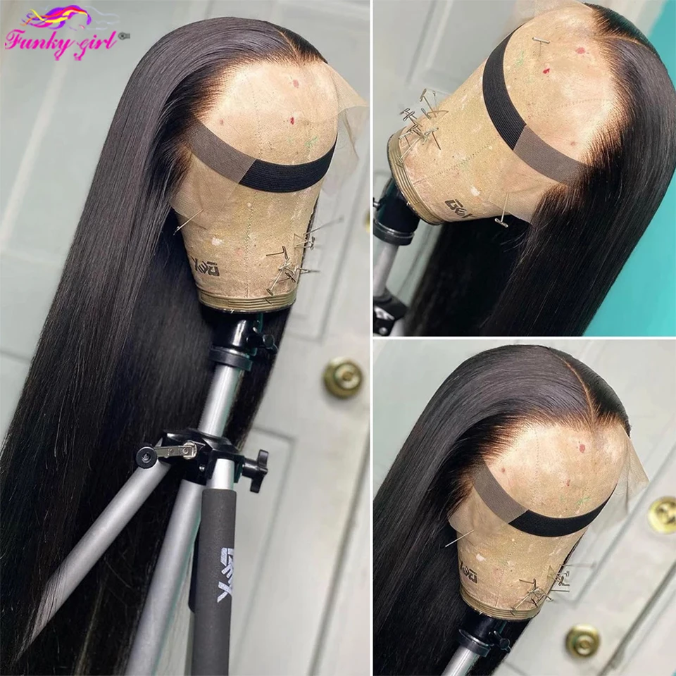 HD Straight Lace Front Human Hair Wigs for Women Transparent 13X4 Lace Frontal Wig Brazilian 4X4 Lace Closure Wig Pre-pl