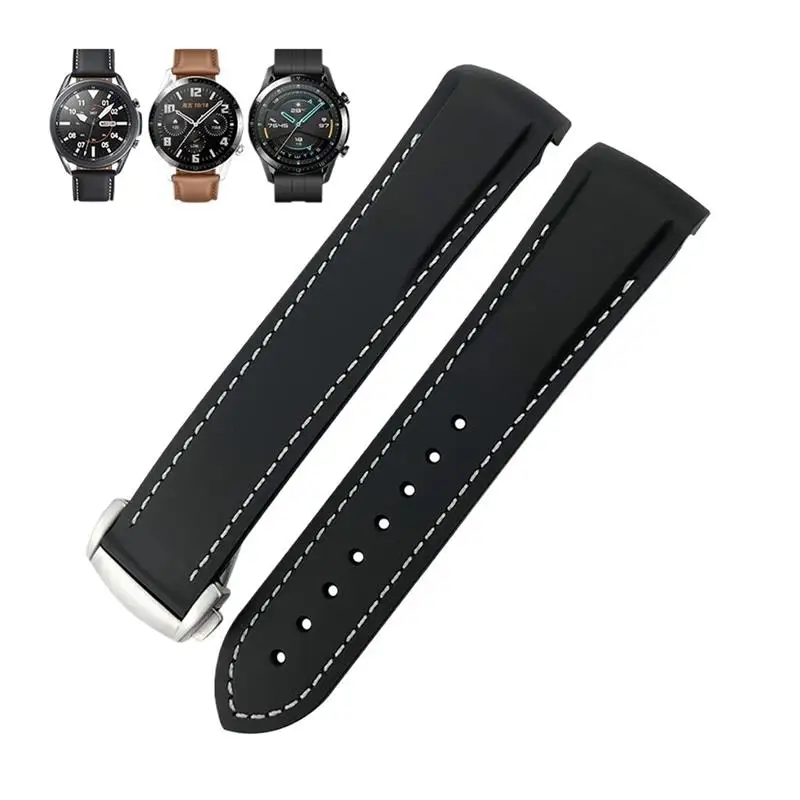 Резиновый ремешок TINTAG для часов силиконовый браслет с изогнутым концом Omega x watch