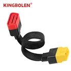 0,36 М гибкий OBDII Удлинительный кабель 16 Pin штекер-гнездо нейлон OBD2 коннектор диагностический инструмент расширенный кабель адаптера