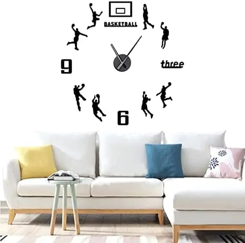 

DIY Reloj de Pared 3D, Etiqueta de La Pared del Reloj Mudo Moderno, Tamaño Grande, Fácil de Montar, para el Hogar, Oficina, De