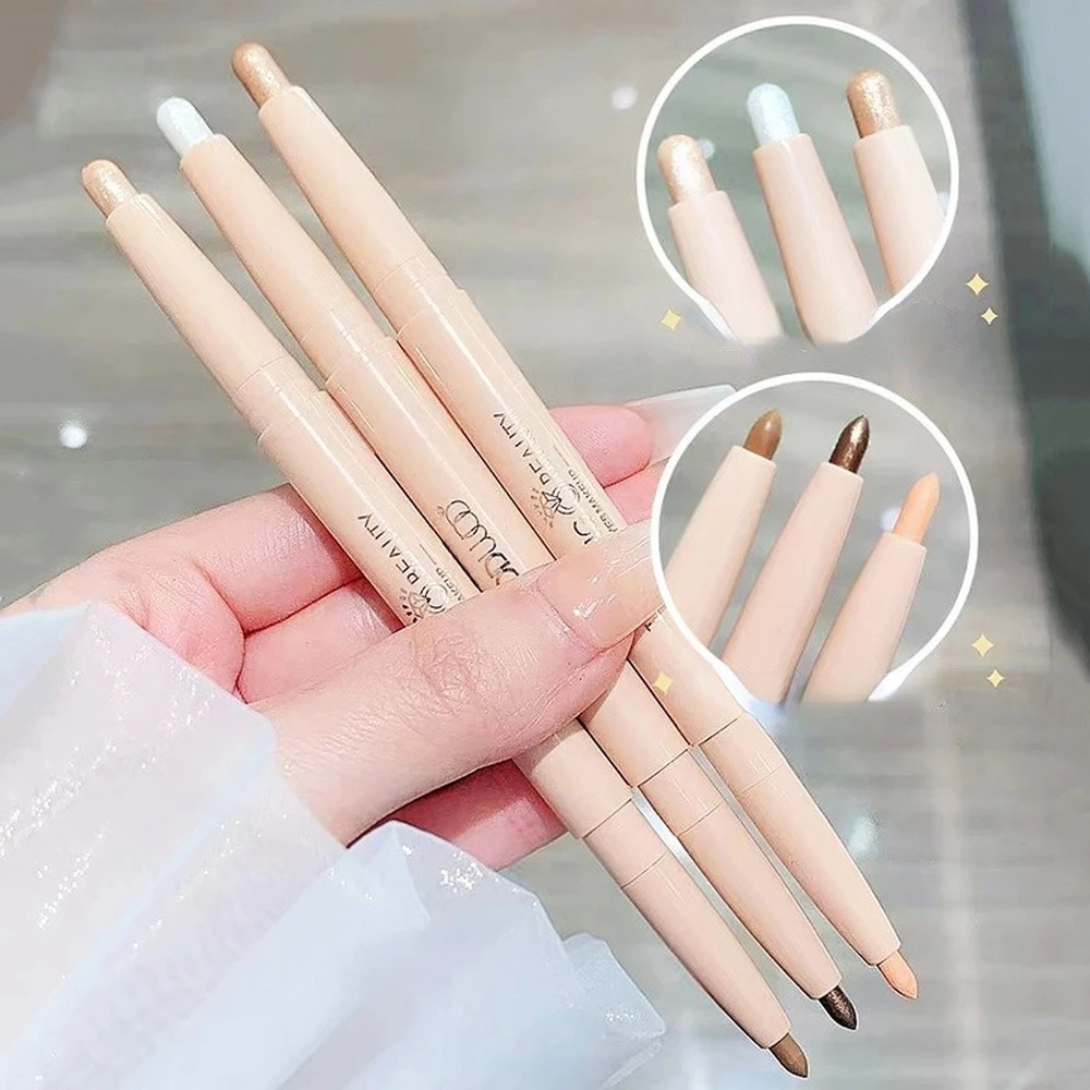 

Magic Bright Pearlescent Double Head Eye Shadow Stick Waterproof Anti Halo Dye High Light Brightening Silkworm Laying Pen
